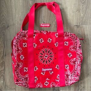 Supreme bandana tarp duffle bag red